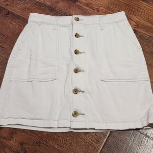 White button up mini skirt